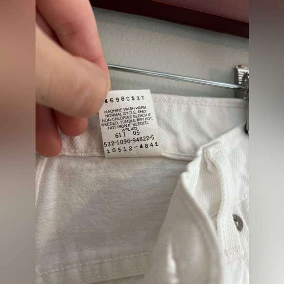 Vintage 90s Levi's 512 Slim Tapered Leg Size 13 Women's White Jeans NWOT - Picture 7 of 7